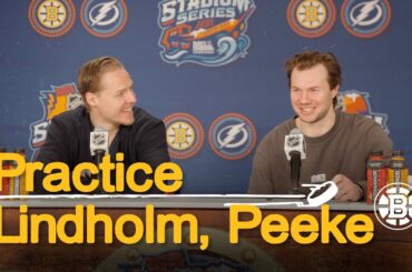 Hampus Lindholm & Andrew Peeke speak to the media after practice from Raymond James Stadium in Tampa