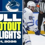 Toronto Maple Leafs at Vancouver Canucks | FULL Shootout Highlights - January 31, 2026