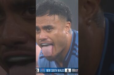 Leniu makes his impact from kick off! #SOO #Origin #NRL #Game2 #Spencer