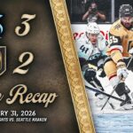 HIGHLIGHTS | Seattle Kraken 3, Vegas Golden Knights 2 | Jan. 31, 2026
