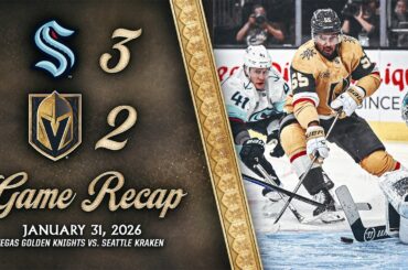 HIGHLIGHTS | Seattle Kraken 3, Vegas Golden Knights 2 | Jan. 31, 2026