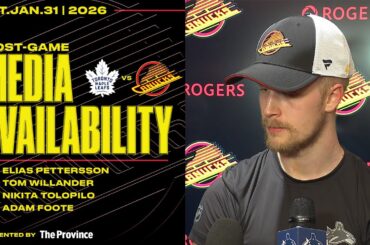 Pettersson, Willander, Tolopilo & Foote Post-Game Media | Canucks vs. Maple Leafs (Jan 31, 2026)