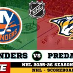 🔴LIVE : Nashville Predators Vs New York Islanders | NHL 2026 | NHL Live SCOREBOARD