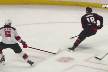 Brady Tkachuk scores a powerplay goal against the New Jersey Devils