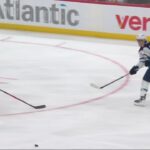 Gabriel Vilardi scores a goal against the New Jersey Devils