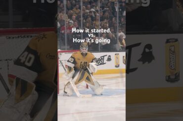 How it started vs. How it’s going: Akira Schmid of the Vegas Golden Knights #goalietraining #nhl