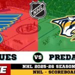 🔴LIVE : St. Louis Blues Vs Nashville Predators | NHL 2026 | NHL Live SCOREBOARD