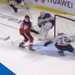 St. Louis Blues’ Jake Allen Misplays Puck Giving Vitaly Abramov His First NHL Goal