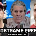 Jared Bednar & Avs Locker Room "FRUSTERATED" After Avs get SHUTOUT 2-0 vs Red Wings at Home
