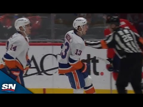Islanders' Mathew Barzal Pounces On Brutal Tom Wilson Turnover For Wide-Open Goal