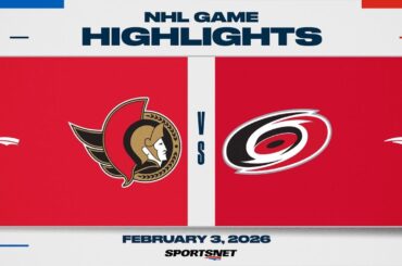 NHL Highlights | Senators vs. Hurricanes - February 3, 2026