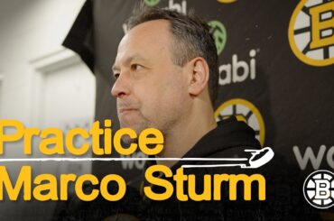 Marco Sturm talks after the Bruins have practice @ FLA