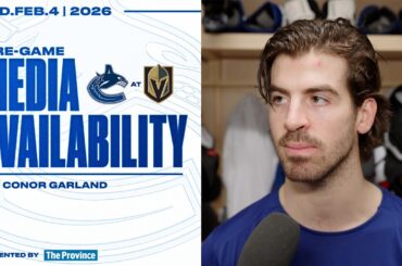 Conor Garland Pre-Game Media | Canucks at Golden Knights (Feb 4, 2026)