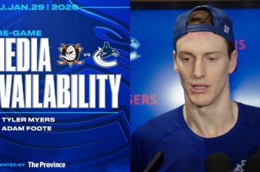 Tyler Myers & Head Coach Adam Foote Pre-Game Media | Canucks vs. Ducks (Jan 29, 2026)