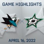 NHL Highlights | Sharks vs. Stars - Apr 16, 2022