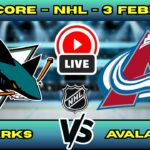 🔴 LIVE: San Jose Sharks at Colorado Avalanche | NHL 2026 Scoreboard | Feb 3 | MacKinnon vs Celebrini