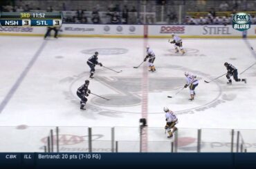 Vladimir Tarasenko nasty wrist shot goal 3-3 Nashville Predators vs St. Louis Blues  2/1/14 NHL