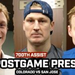 Nathan MacKinnon on 700 Career Assist & Avs on Olympic Break After 4-2 WIN vs Sharks