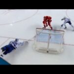 Maple Leafs' Joseph Woll Reaches Back To Make Wild Stick Save After Bad Bounce Off End Boards