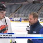 William Dufour 1-on-1 with Glenn Marini at Komets practice on 1/28/26