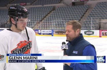 William Dufour 1-on-1 with Glenn Marini at Komets practice on 1/28/26
