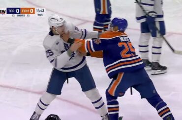 Carlo and Nurse fight after McDavid gets clipped (w/Joe Bowen)