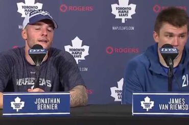 Jonathan Bernier and James van Riemsdyk - September 28, 2014