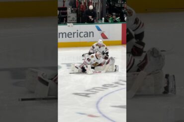 Arvid Soderblom stretching routine. #goaliegearsnob #chicagoblackhawks