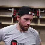 Markstrom, Halonen, Mercer, Keefe speak to the media following a 4-1 win in L.A.