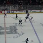 Cleveland Monsters' Zach Sawchenko makes a big save vs. Laval Rocket's Tyler Thorpe 4/7/26
