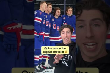Did the New Jersey Devils CROP QUINN HUGHES out of this photo?! 🤨☠️