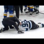 Logan Cooley injured vs St.Louis Blues after collision with Alexey Toropchenko