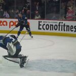 Cleveland Monsters goalie Zach Sawchenko warms up 2/6/26