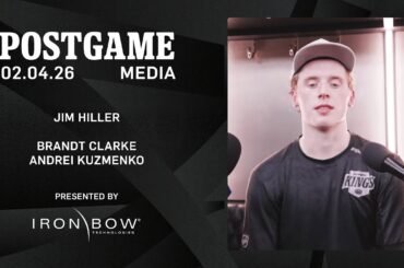 MEDIA: Brandt Clarke, Andrei Kuzmenko, and Jim Hiller | 02.04.26 Postgame vs SEA