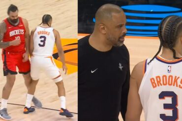 Ime Udoka has words for Dillon Brooks after bumping Steven Adams to ground 😂