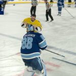 Jeremy Swayman fights Andrei Vasilevsky 2/1/26