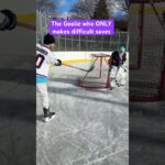 That Goalie who ONLY makes the difficult saves 😂 #hockey #pavelbarber