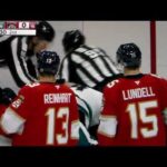 NHL Hockey fight - Uvis Balinskis(Panthers)vs. Pavol Regenda(Sharks)