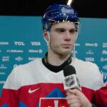 Team Slovakia Juraj Slafkovský post-game interview (vs Team Finland)