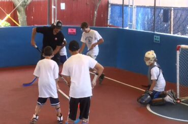 NY Islanders Matt Moulson and Josh Bailey Play Street Hockey at Rolling River Day Camp