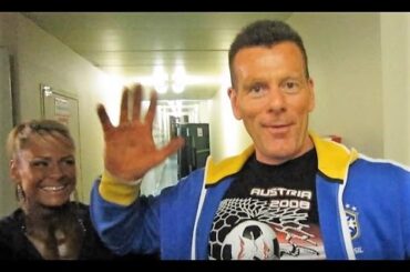 Simone & John Moore backstage - WFF Worlds 2010