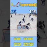 🏒9 Шайба Торопченко нхл сезон 2023/2024 в матче Торонто Мейпл Лифс - Сент-Луис Блюз #shorts #nhl
