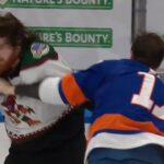 Liam O'Brien fights Matt Martin in a lengthy brawl