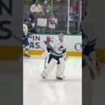 Two different ways to warmup. #GoalieGearSnob #VancouverCanucks #KevinLankinen #ThatcherDemko