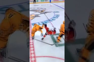 Penguins C #46 Blake Lazotte taking out the  Flyers trash. 👀