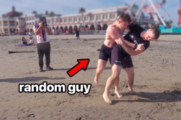 Wrestling strangers to see if jiu jitsu works