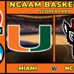 🔴 LIVE: Miami vs NC State | NCAA Men's Basketball Scoreboard | Feb 14 | ACC | Wolfpack vs Canes