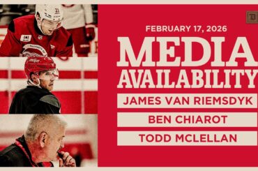 James van Riemsdyk, Ben Chiarot, Todd McLellan Practice Media | Feb. 17, 2026