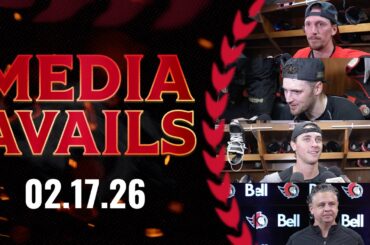 Drake Batherson, Shane Pinto, Thomas Chabot, Travis Green Media Availability