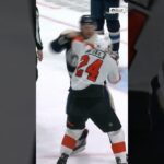 Nick Seeler drops the gloves and sticks up for Flyers' teammate Emil Andrae